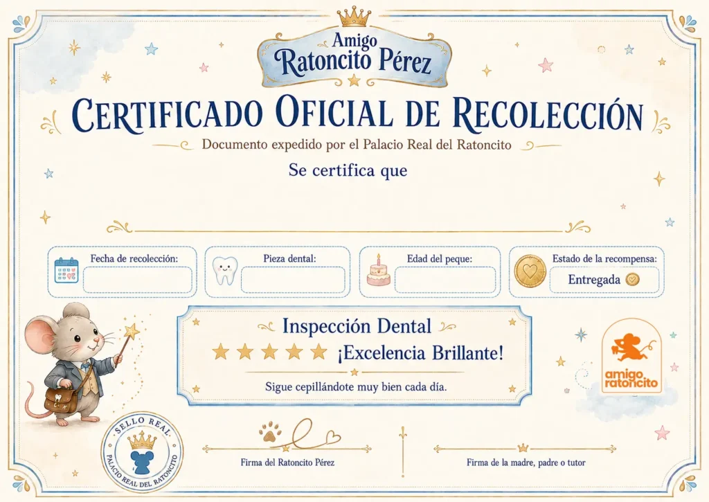 Certificado Oficial Amigo Ratoncito Perez